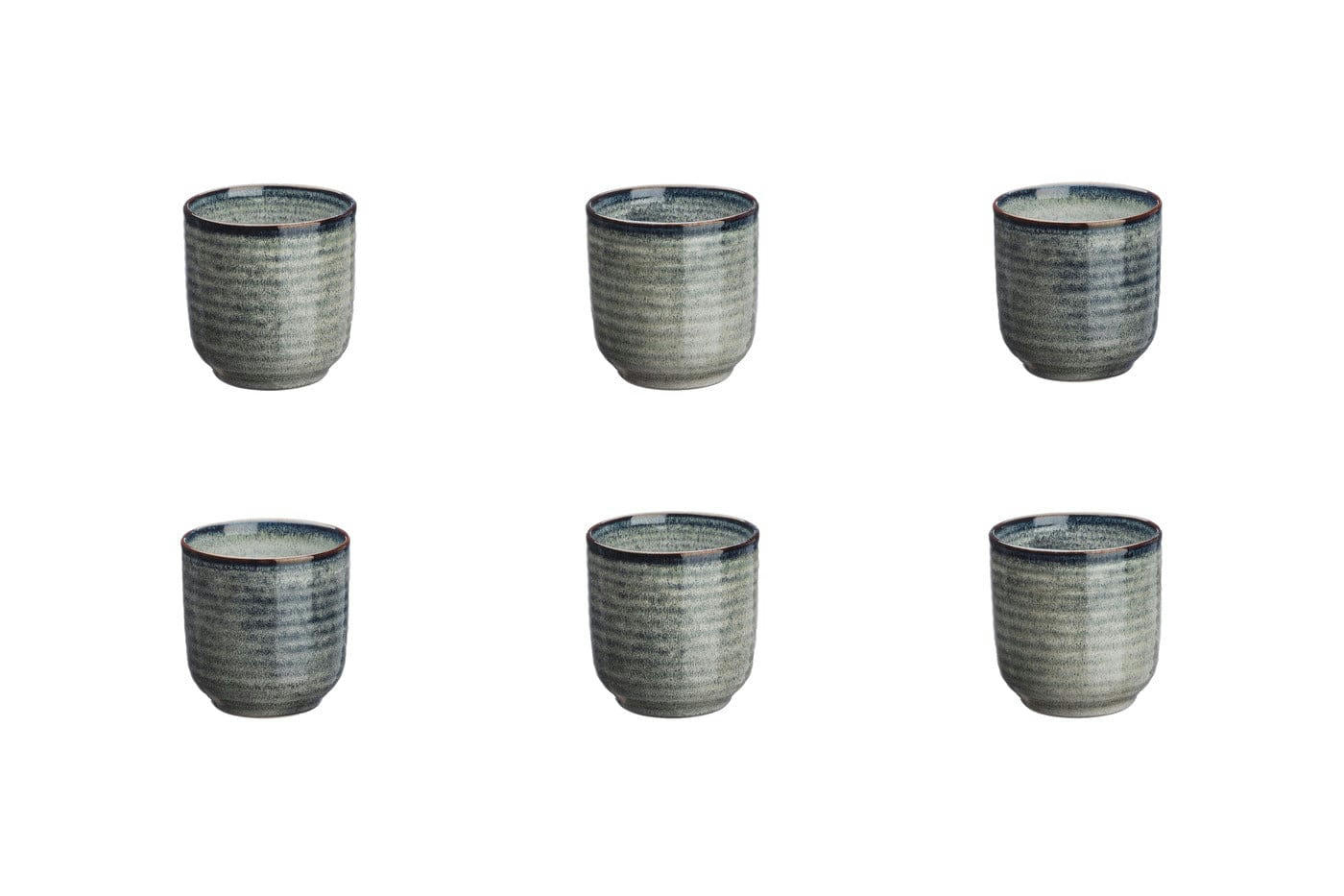 REACTIV - Lot de 6 tasses en grès gris D7.5