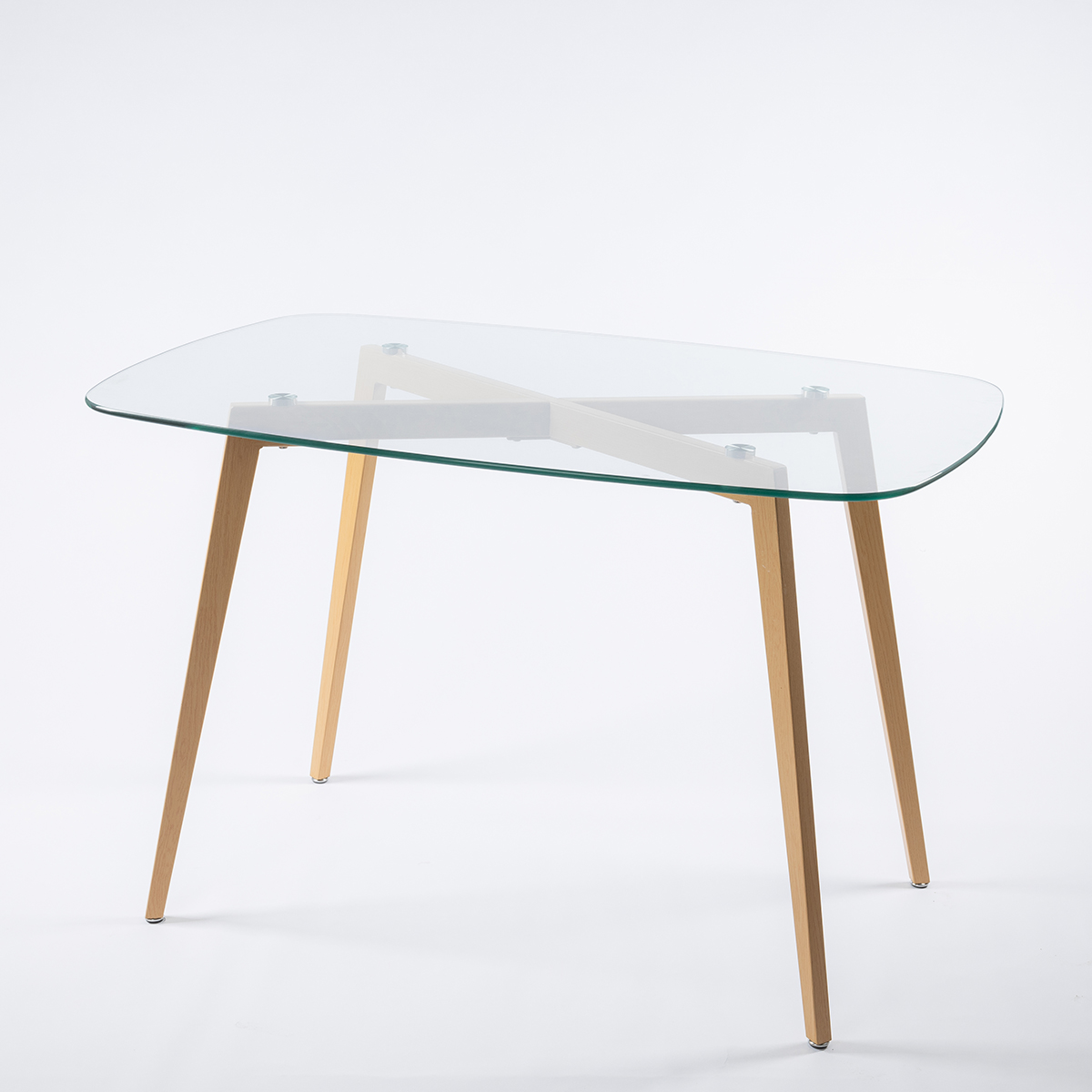 Mesa de cozinha GALLY com tampo de vidro