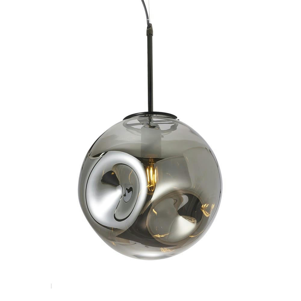 BLOWN GLASS - Suspension ronde chrome miroir H30cm