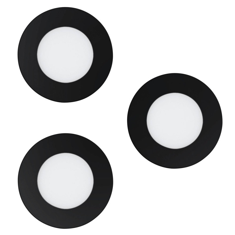 Spot encastrable LED Fueva-z noir dimmable Ø 8,5 cm 3 x 2,8 W EGLO