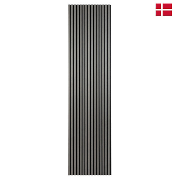 Panneaux muraux acoustiques decoratifs PREMIUM en placage bois veritable chene gris sur MDF noir 240x60 cm Nordic Acoustics