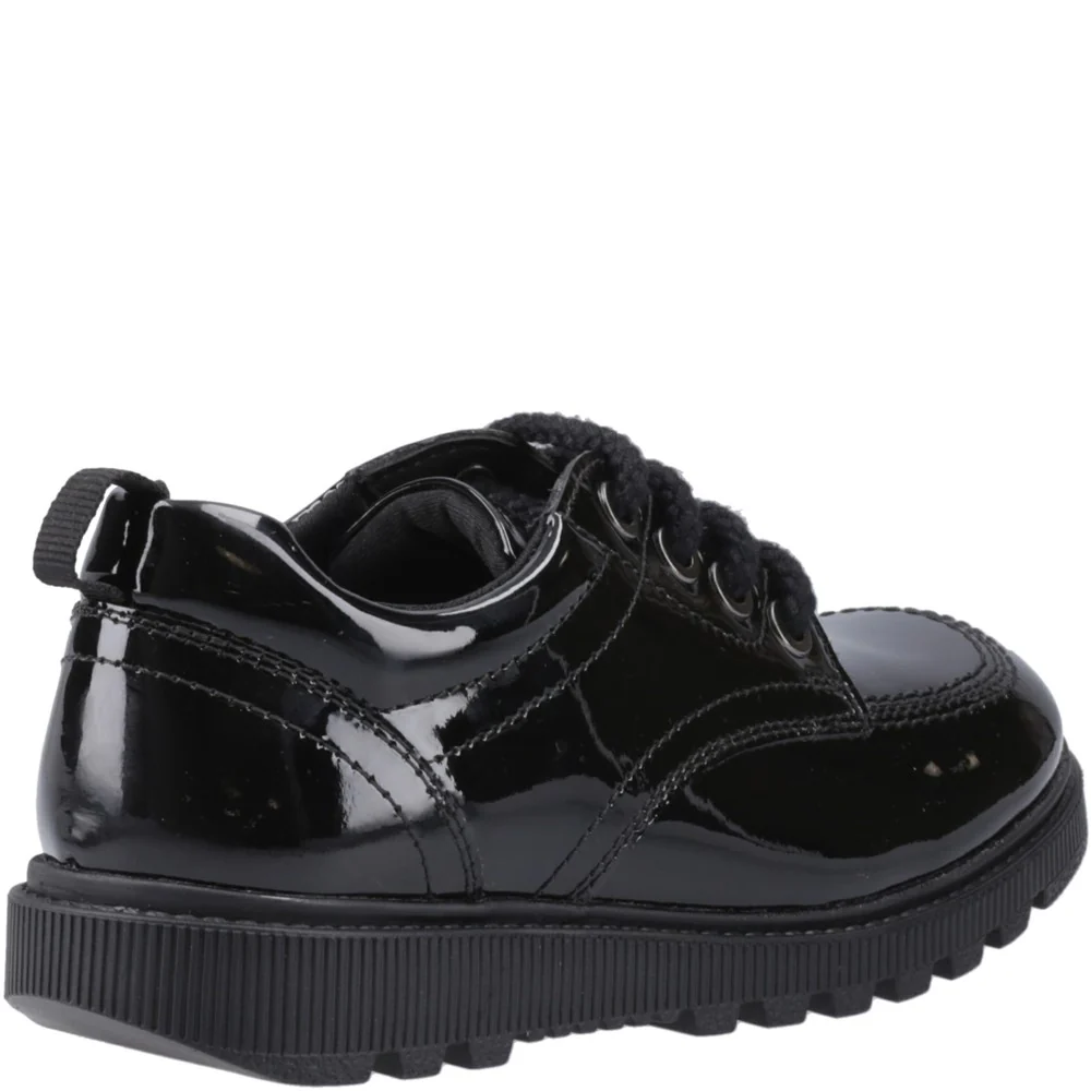 Hush Puppies Keeley Lace Up Patent Senior School Shoes