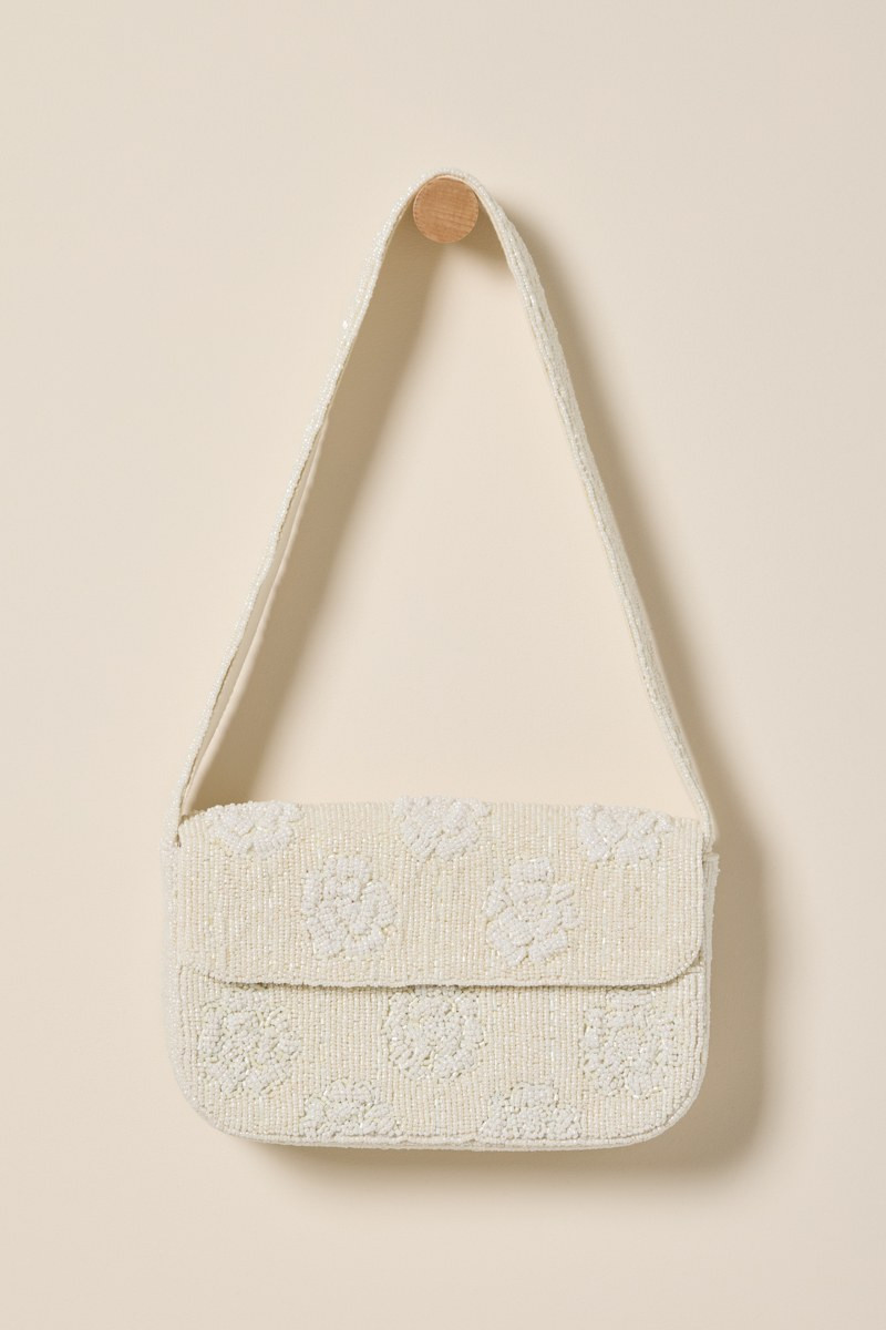 Emily Rosette Beaded Shoulder Bag