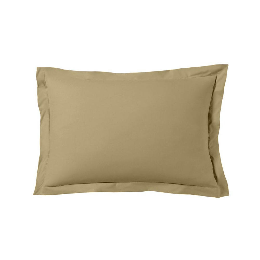 GAMME UNIS SATIN - Lot de 2 taies d'oreiller satin de coton 50x70cm  beige