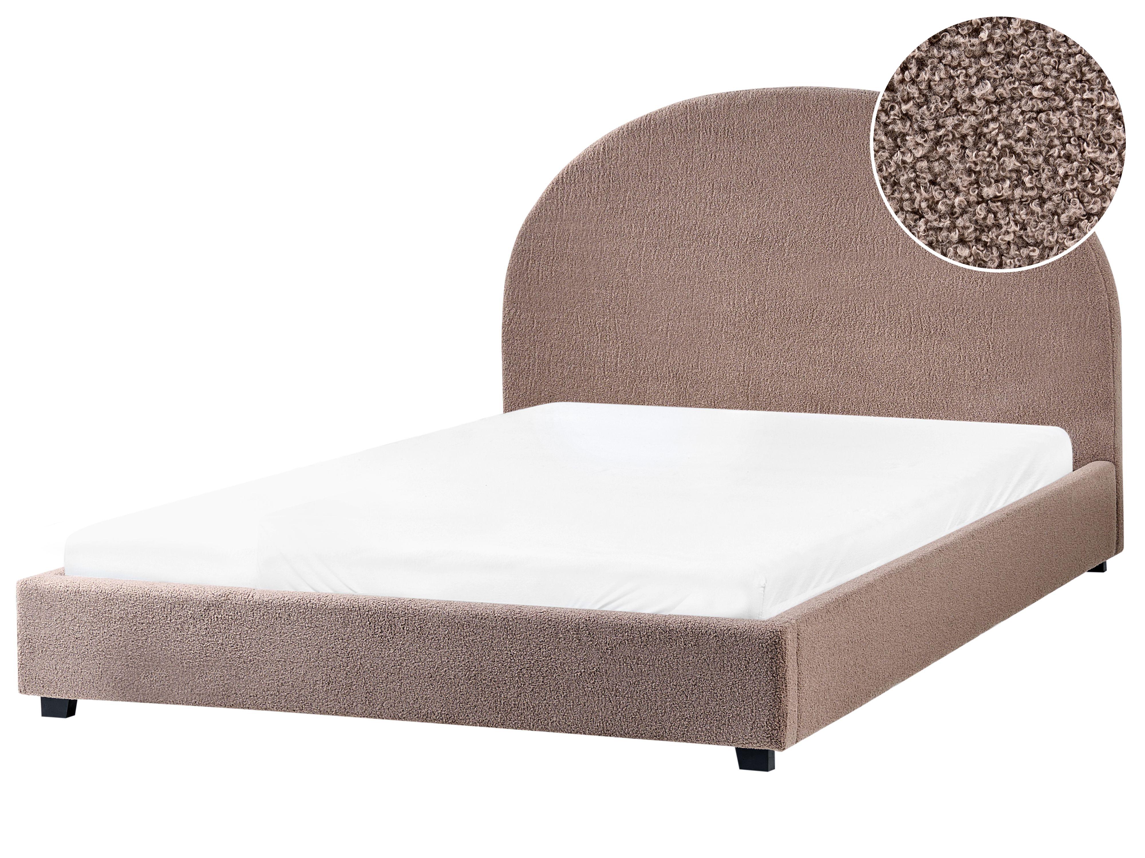 Bed Boucle VAUCLUSE 140 x 200 cm (EU Double) Taupe