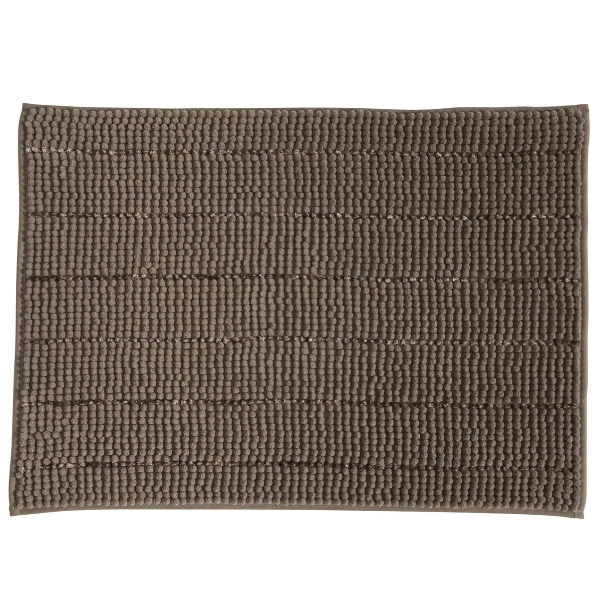 STRIPY - Tapis de bain en polyester uni taupe 50x70cm