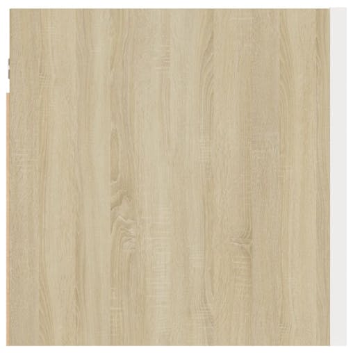 NNEVL Bedside Cabinet White and Sonoma Oak 30.5x30x30 cm Chipboard