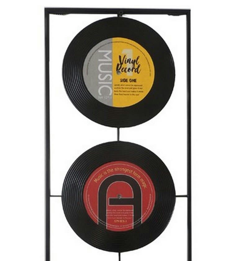 CASSIS - Décoration murale en métal trio vinyles 74x29x1