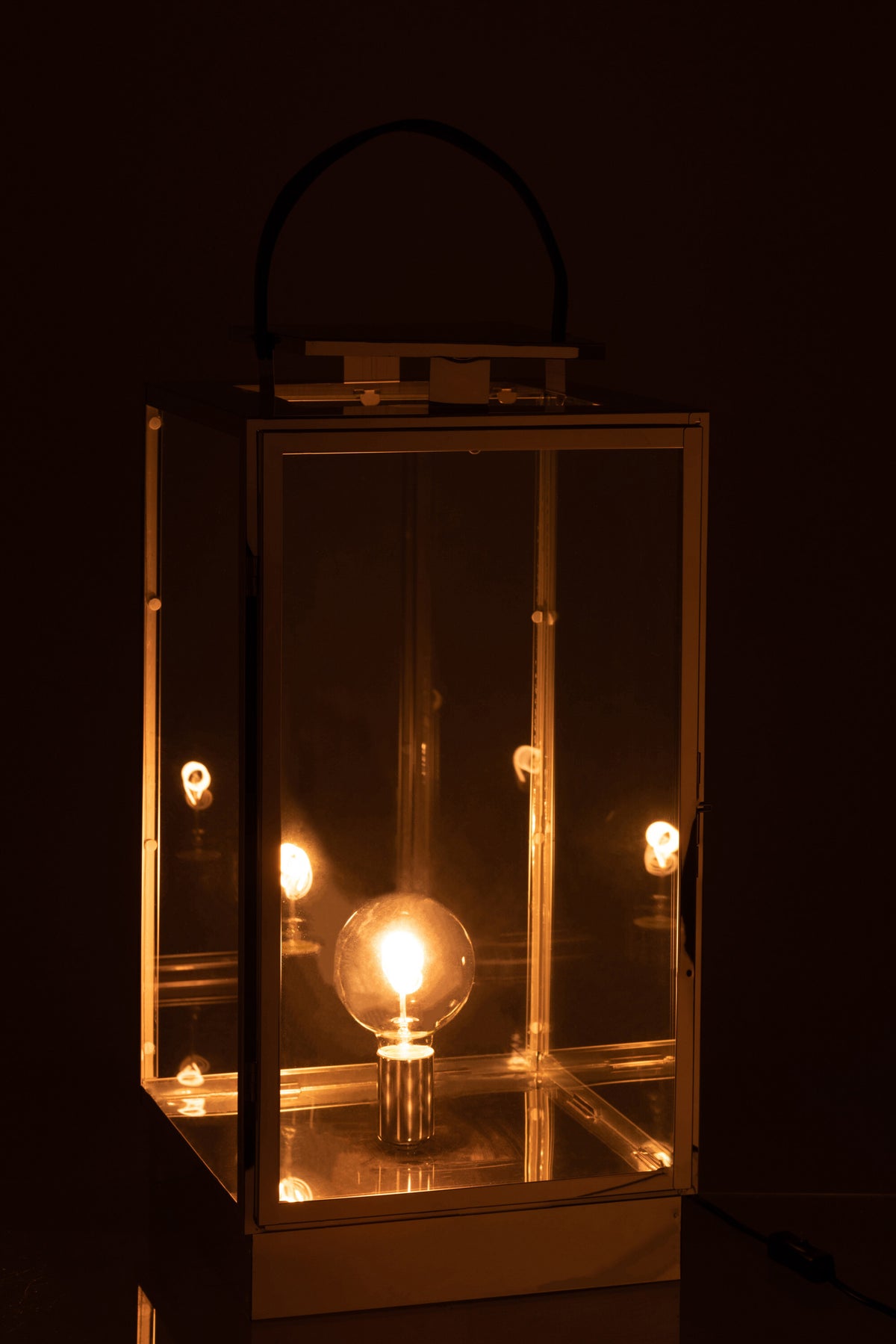 J-Line lantaarn Lamp - metaal/glas - zilver