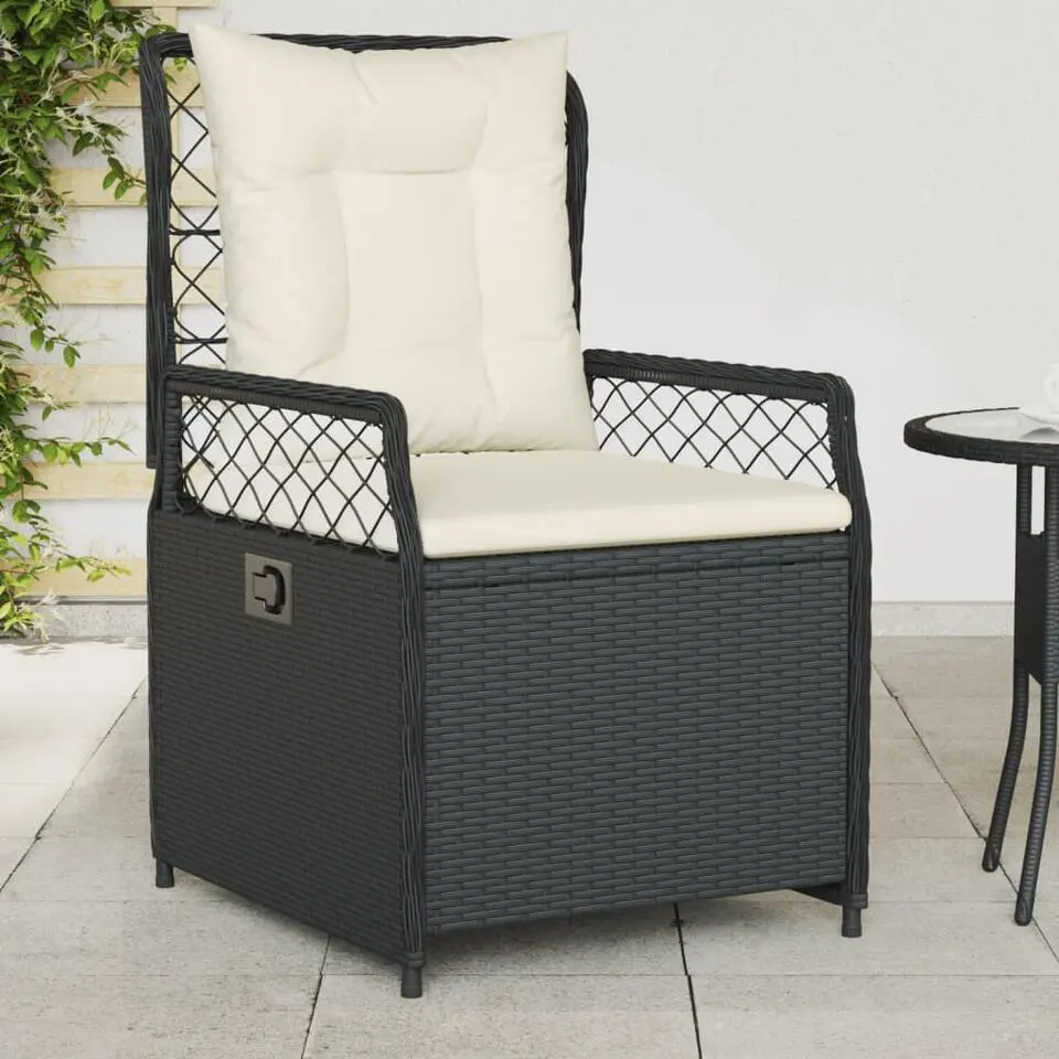 vidaXL - Verstelbare tuinstoelen - Zwart - Poly rattan - 2 stuks