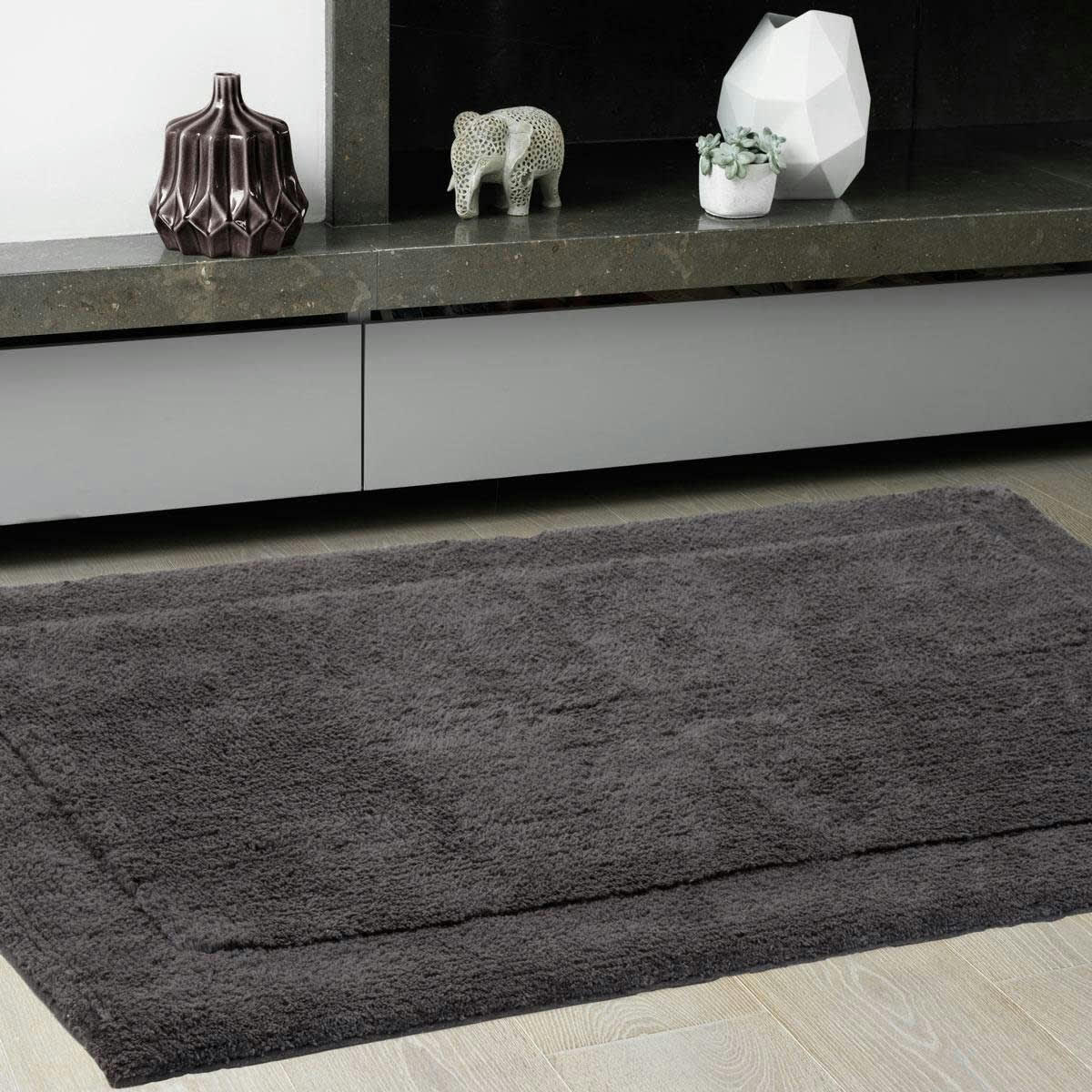NUANCO - NUANCO - Tapis de bain ou de salon Anthracite 70x120