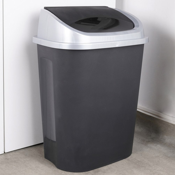 Kosz na śmieci plastikowy czarny 50 l