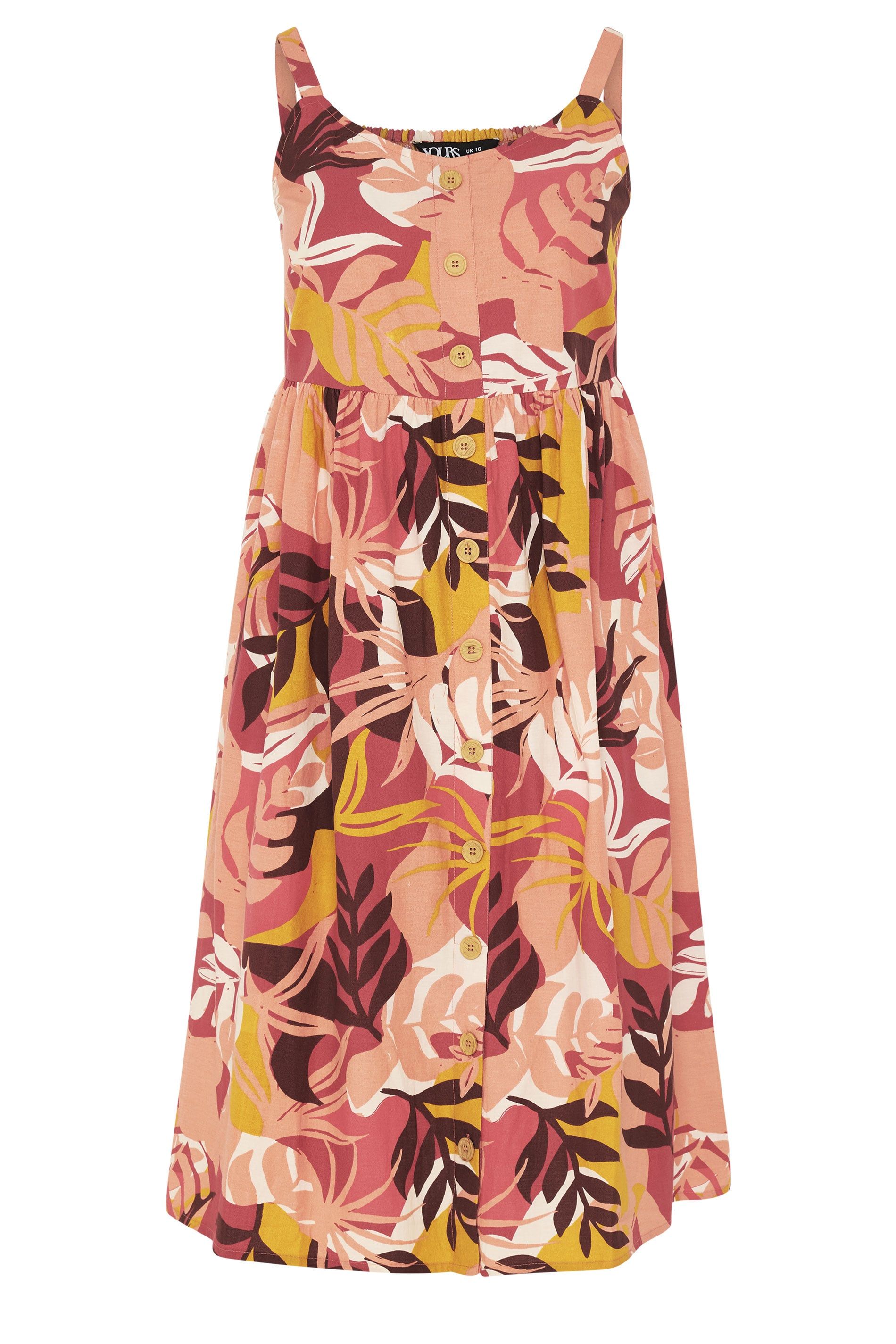 Yours Tropical Linen Midi Dress