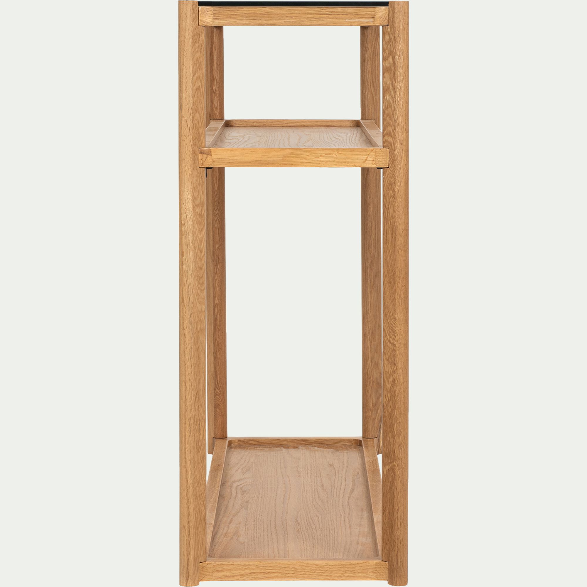 QUADRAT - Console en bois et verre trempé l120cm - bois clair
