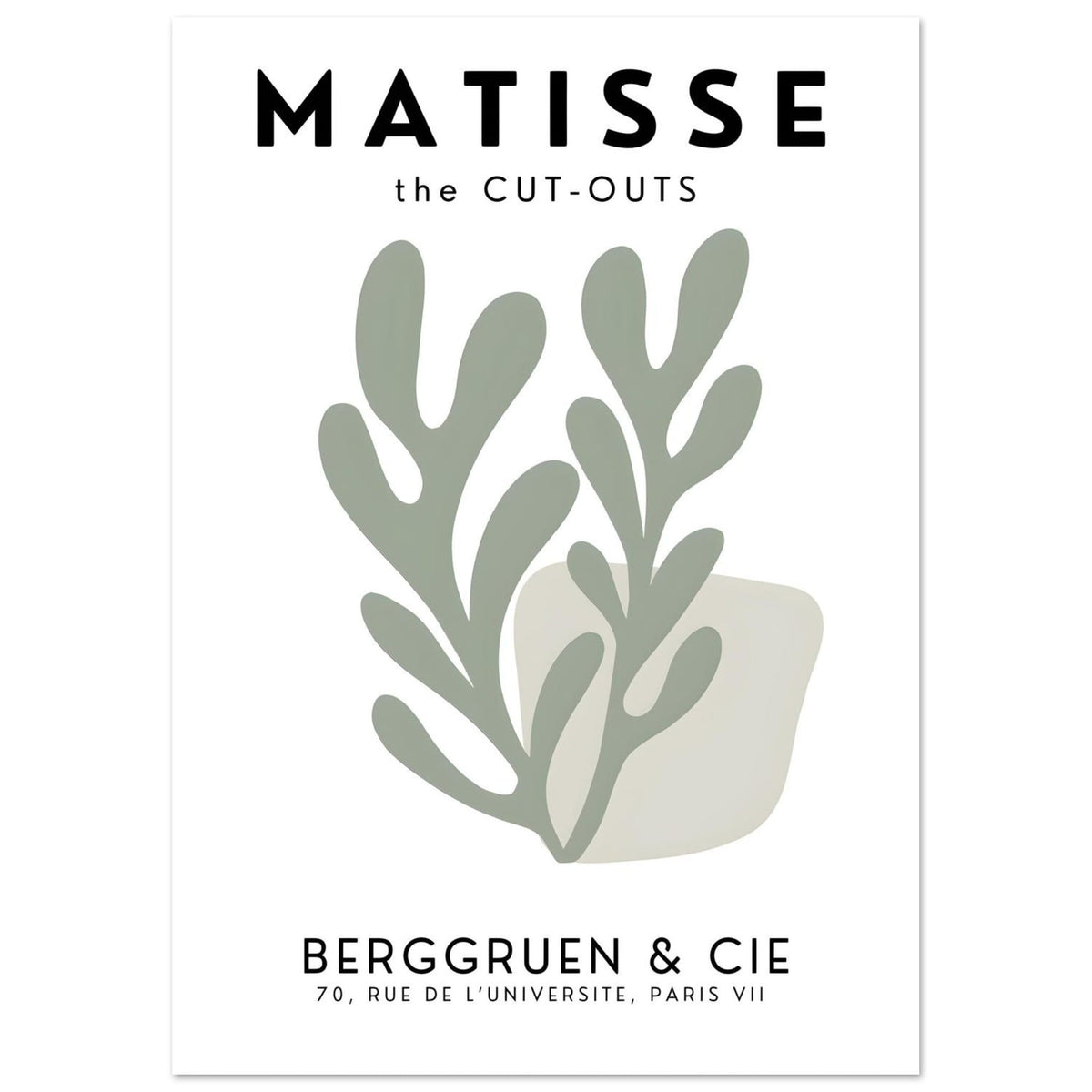 Artfulprints Poster Matisse – Whispers of a flower  - A4 21x29.7 cm - Grijs