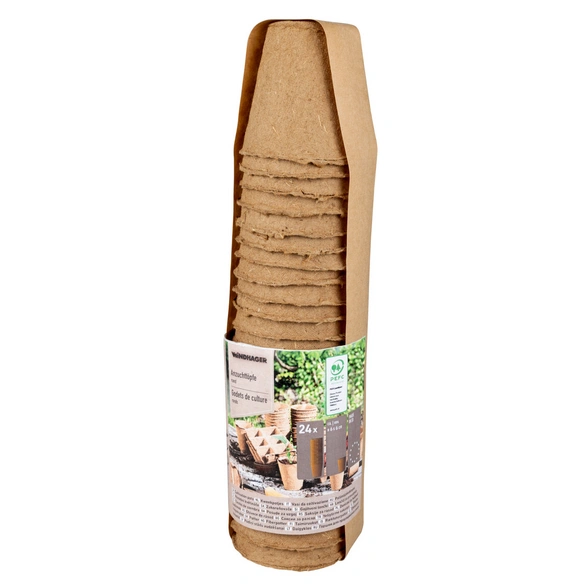 Anzuchttopf, Höhe: 6 cm, braun, Naturfaser