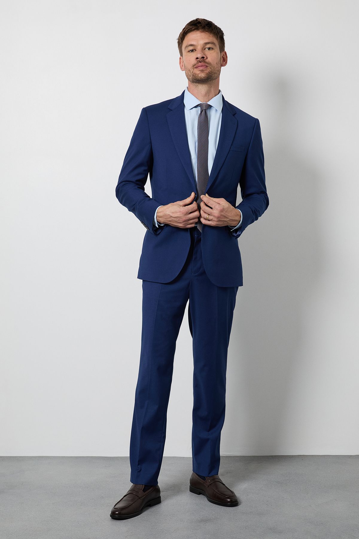 Burton French Navy Tailored Fit Essential Suit Jacket