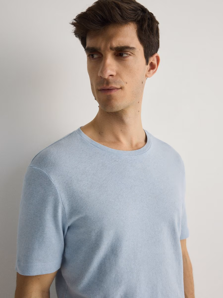 Regular Fit T-Shirt With Linen Blend
