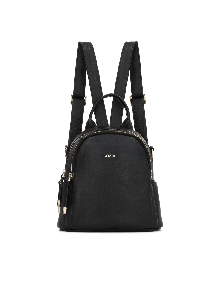 Leather backpack with handbag function