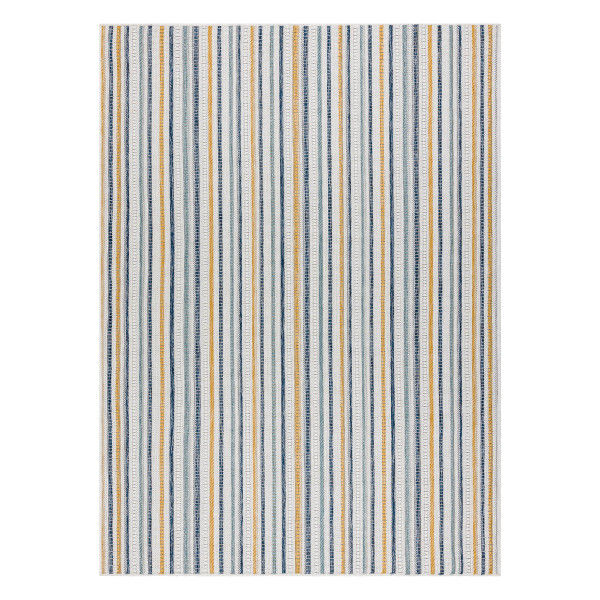 Dywan SZNURKOWY SIZAL COOPER Pasy, Etno 22237 beżowy / granat 160x220 cm