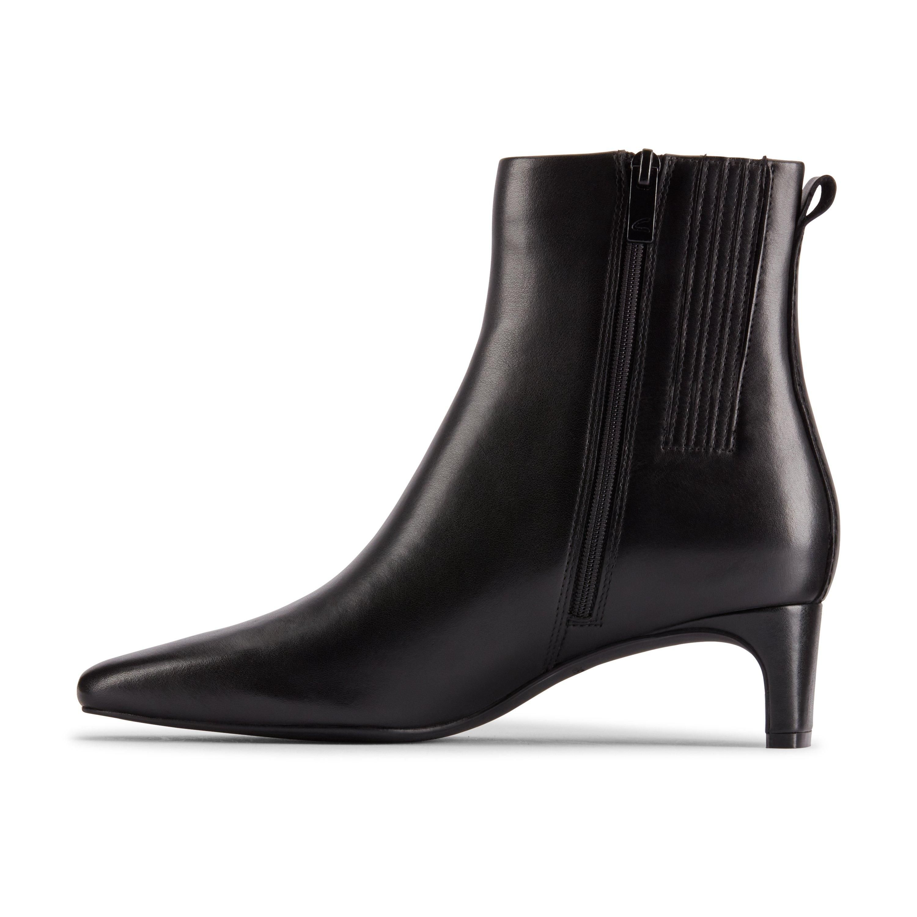 Clarks Edina Up Black Leather Ankle Boots