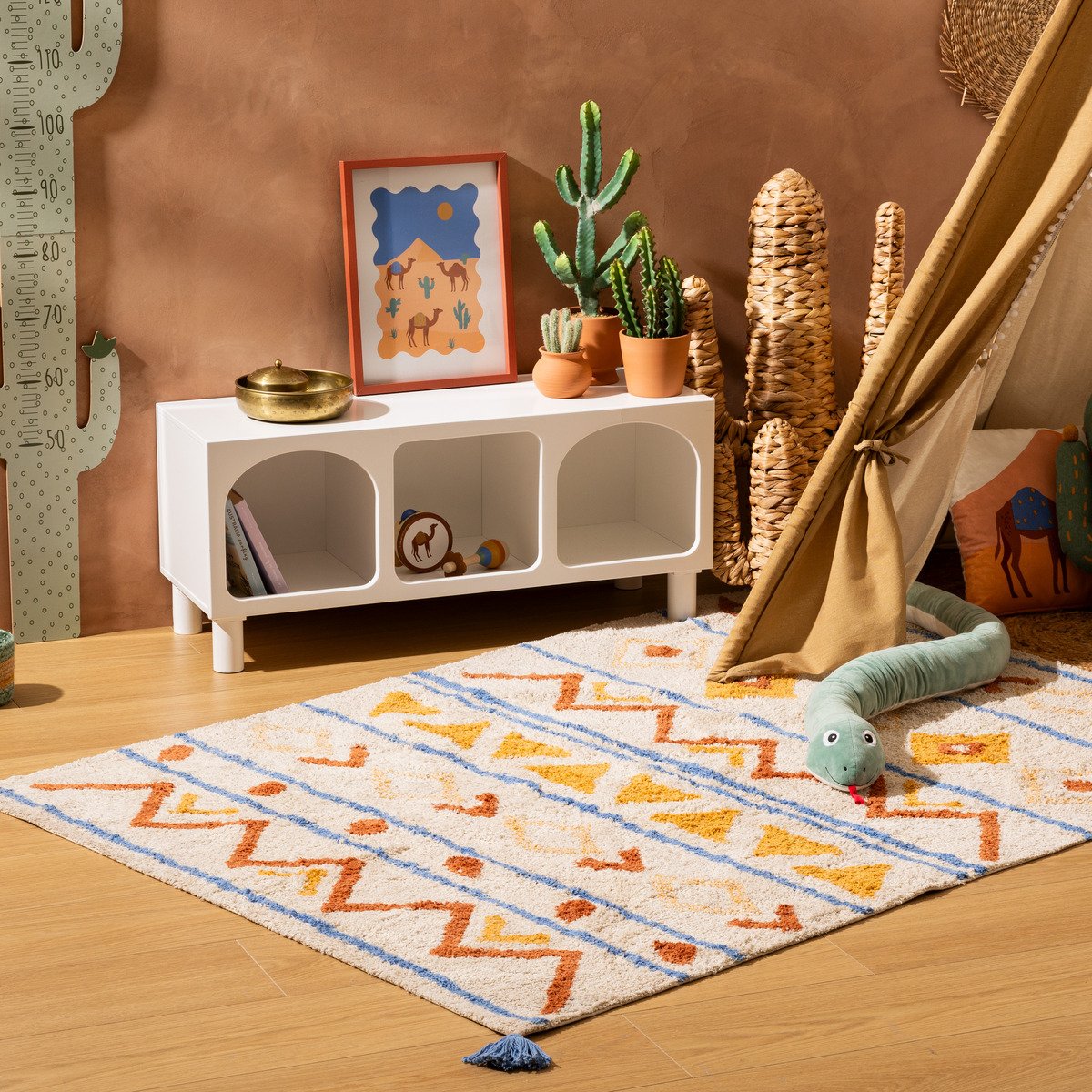 Rug "Anton" Tufted Cotton, Multicolored, 120x170 cm