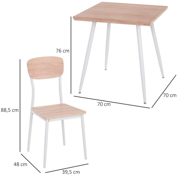 Essgruppe, BxT: 70 x 70 cm, 2 Sitzplätze, natur