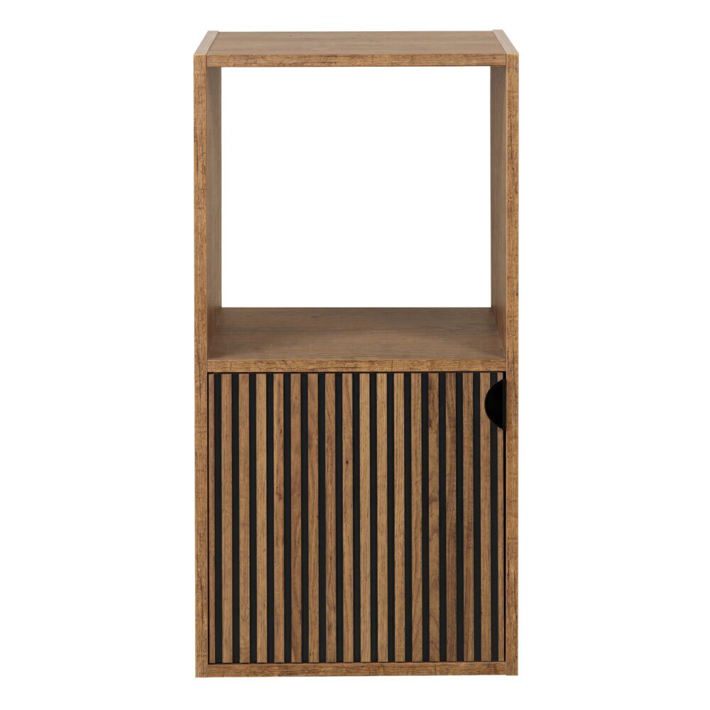 étagère Adam 2 cases dont 1 porte bois marron 30x29,5xH60,5cm