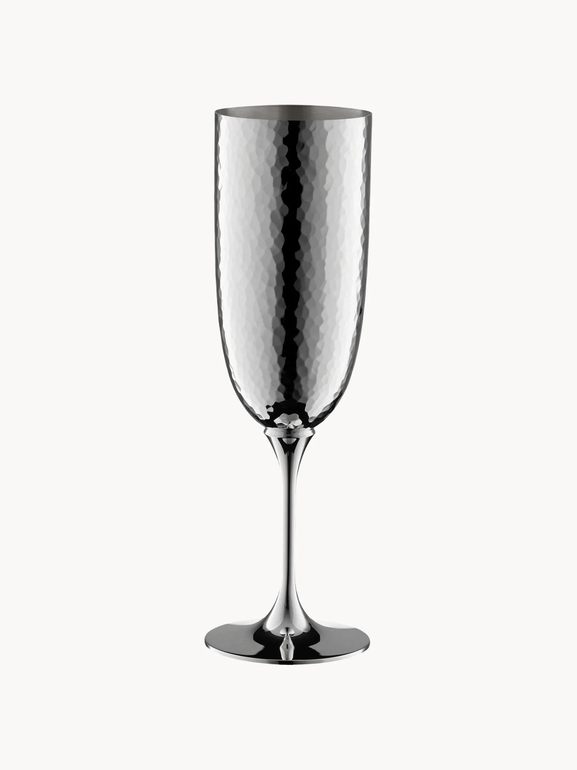 Handgefertigte Champagnerflöte Martele, versilbert