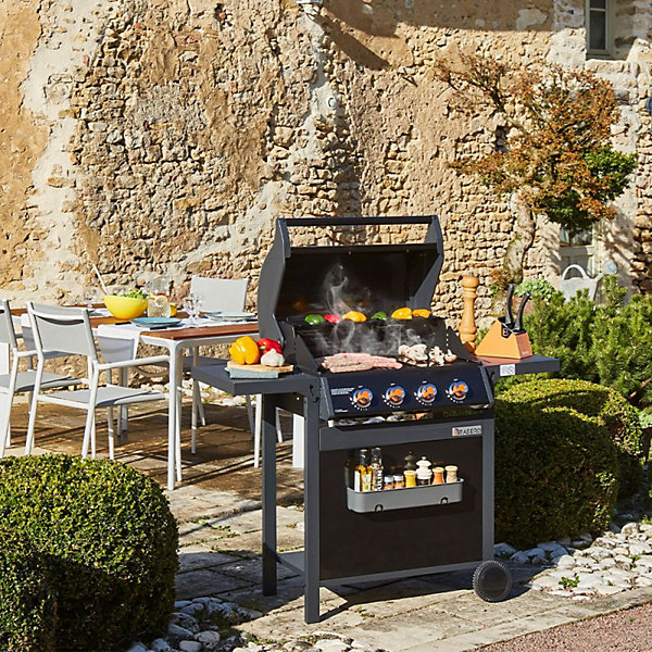 Barbecue à gaz SPRING II 4 FeuxSurface de cuisson mixte Fonte émaillée
