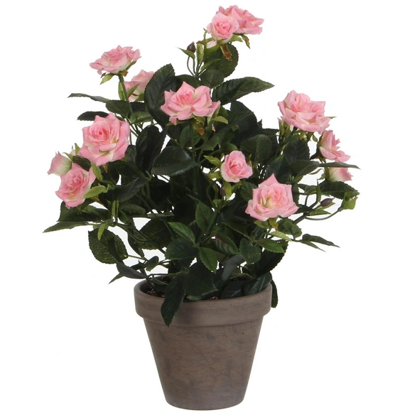 Kunstpflanze, Rosenstrauch, rosa