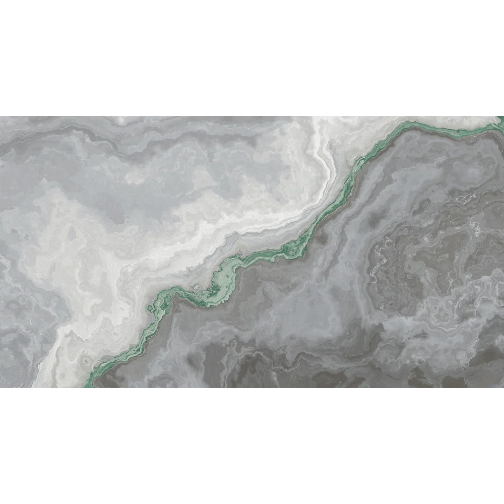 Papier peint panoramique XXL MARMOR 500 x 270 cm gris perle et jade