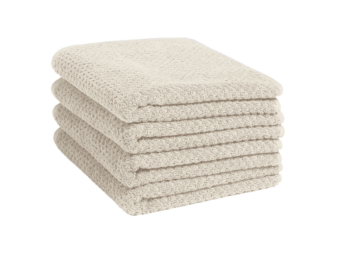 Yumeko handdoeken Dots - white sand - 50x100 - 4 st