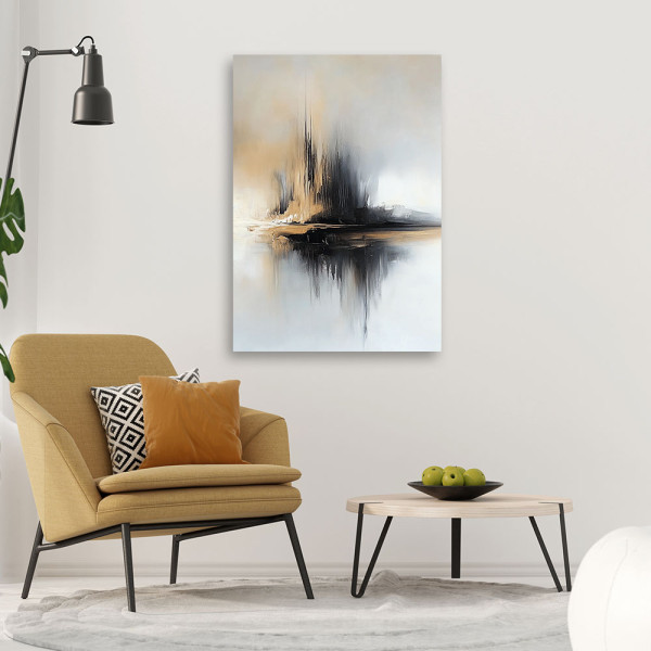Feeby Obraz na płótnie, Abstrakcja Beżowo Szara 40x60
