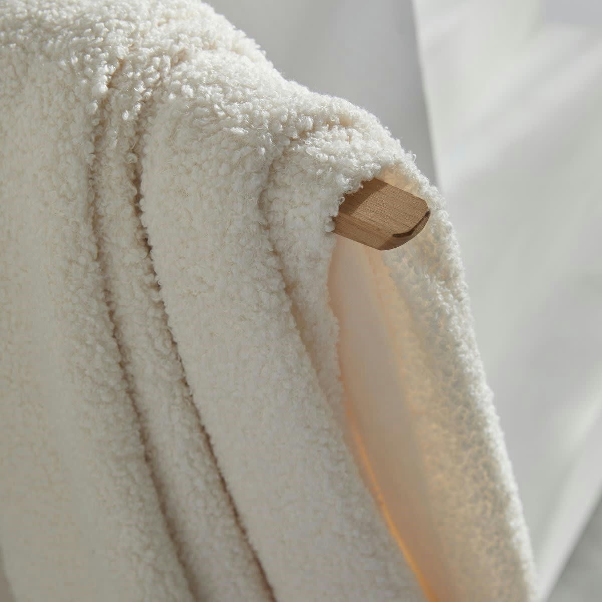 RETRO MOOD - Plaid bouclette ecru 125x150