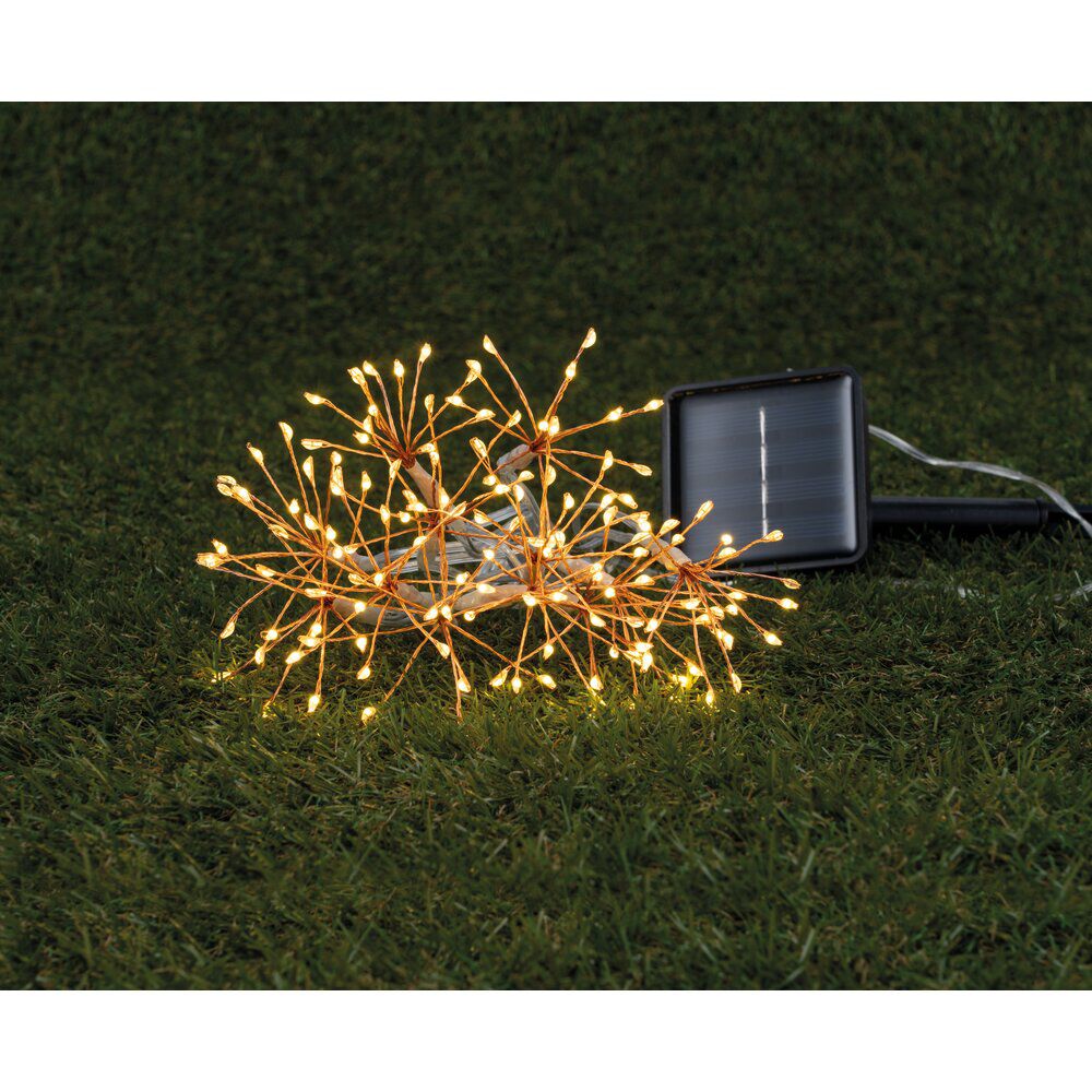 Guirlande extérieure solaire 144 microLED forme feu d'artifice 4,20m