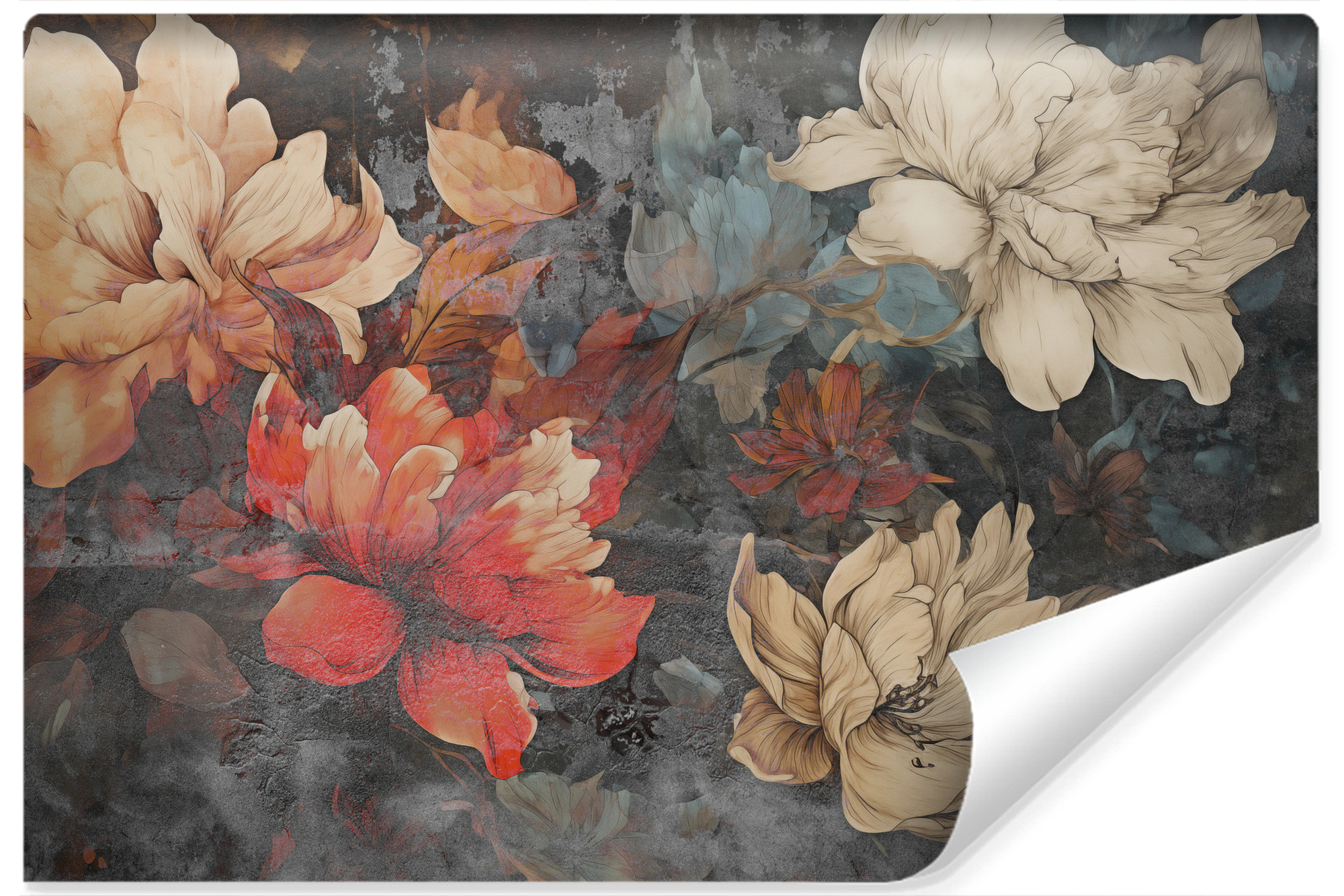 Fototapeta Abstrakcyjne Piwonie Styl Vintage 368x280cm