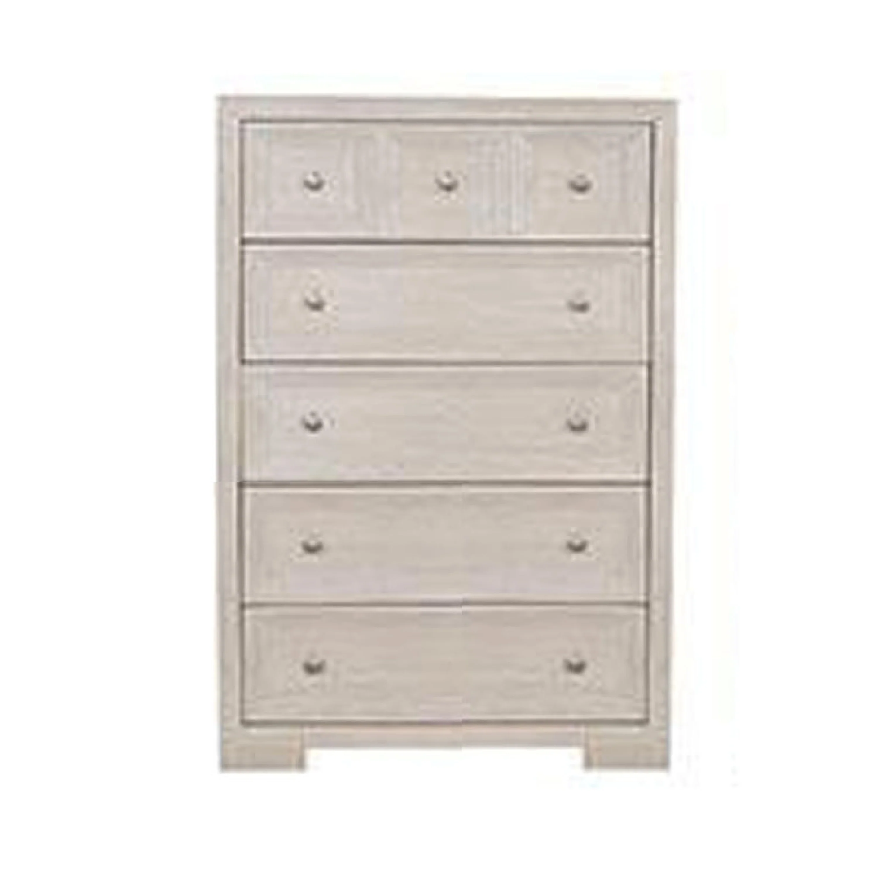 Kizie Tall Dresser Chest, 5 Drawers, Bronze, Beige Solid Wood, 38 Inch
