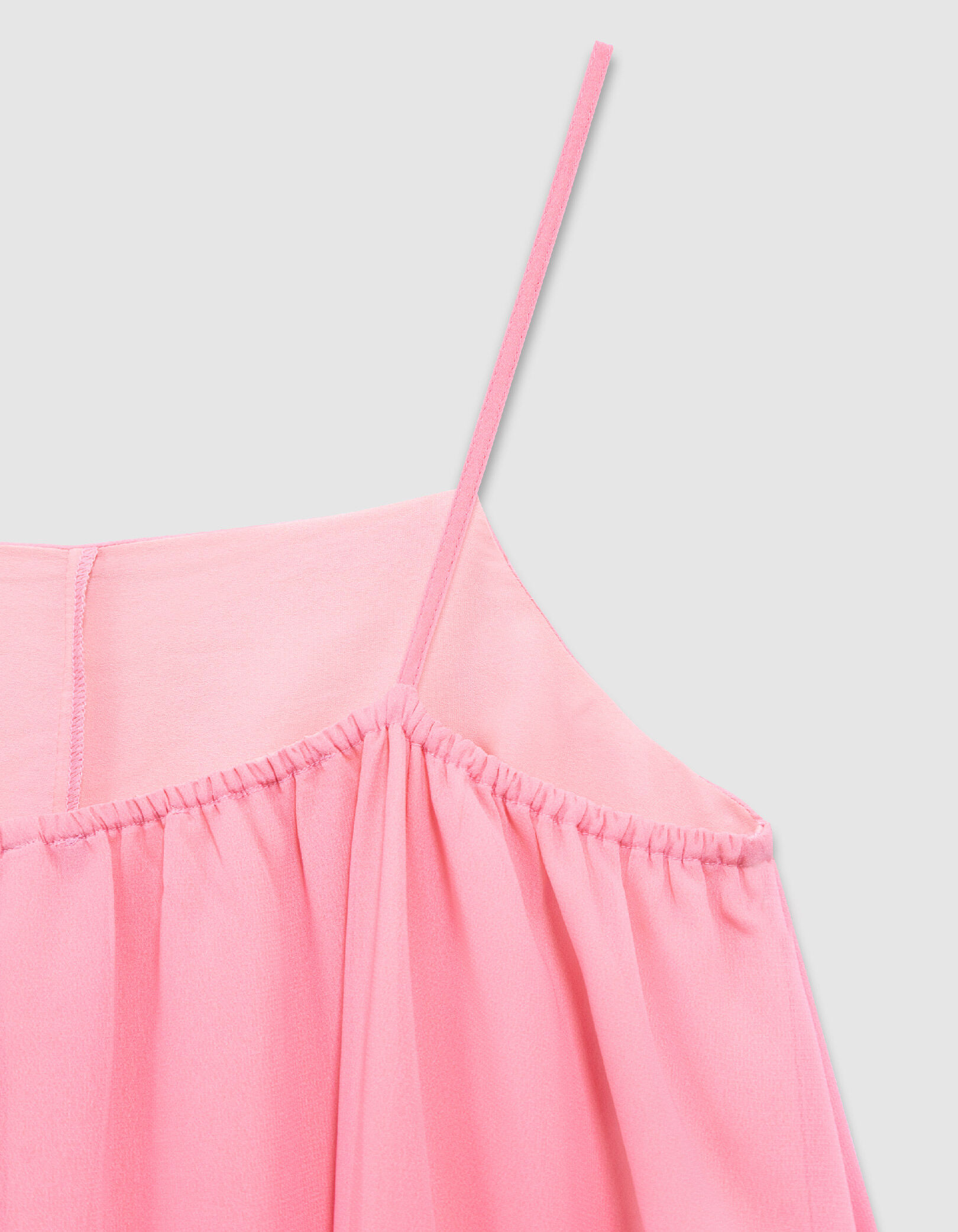 Robe longue fines bretelles rose effet deep dye Femme