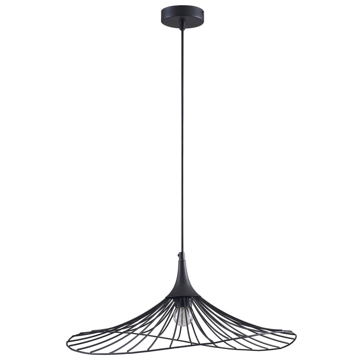 Lampa wisząca czarna ARIELLE 1xE27x20W wym: 136x50x50 cm Polux