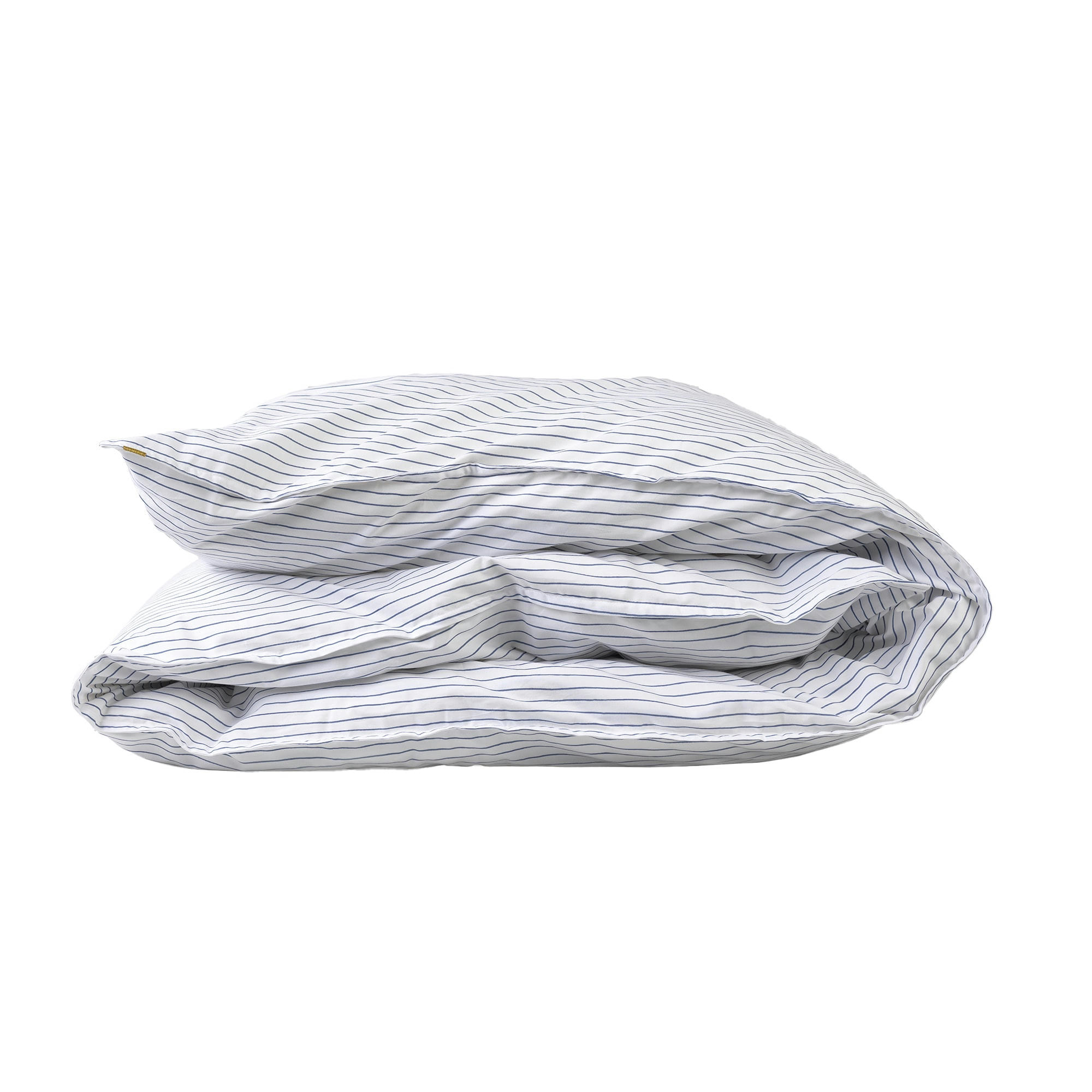 - Housse de couette en percale de coton bio à rayures 240x220