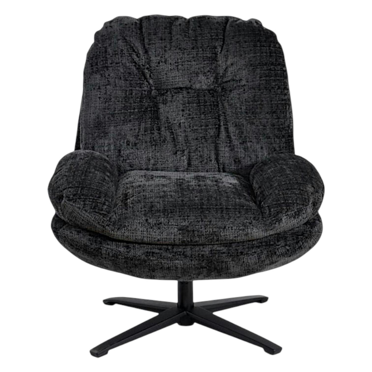 Fauteuil confort pivotant tissu doux gris foncé IENA
