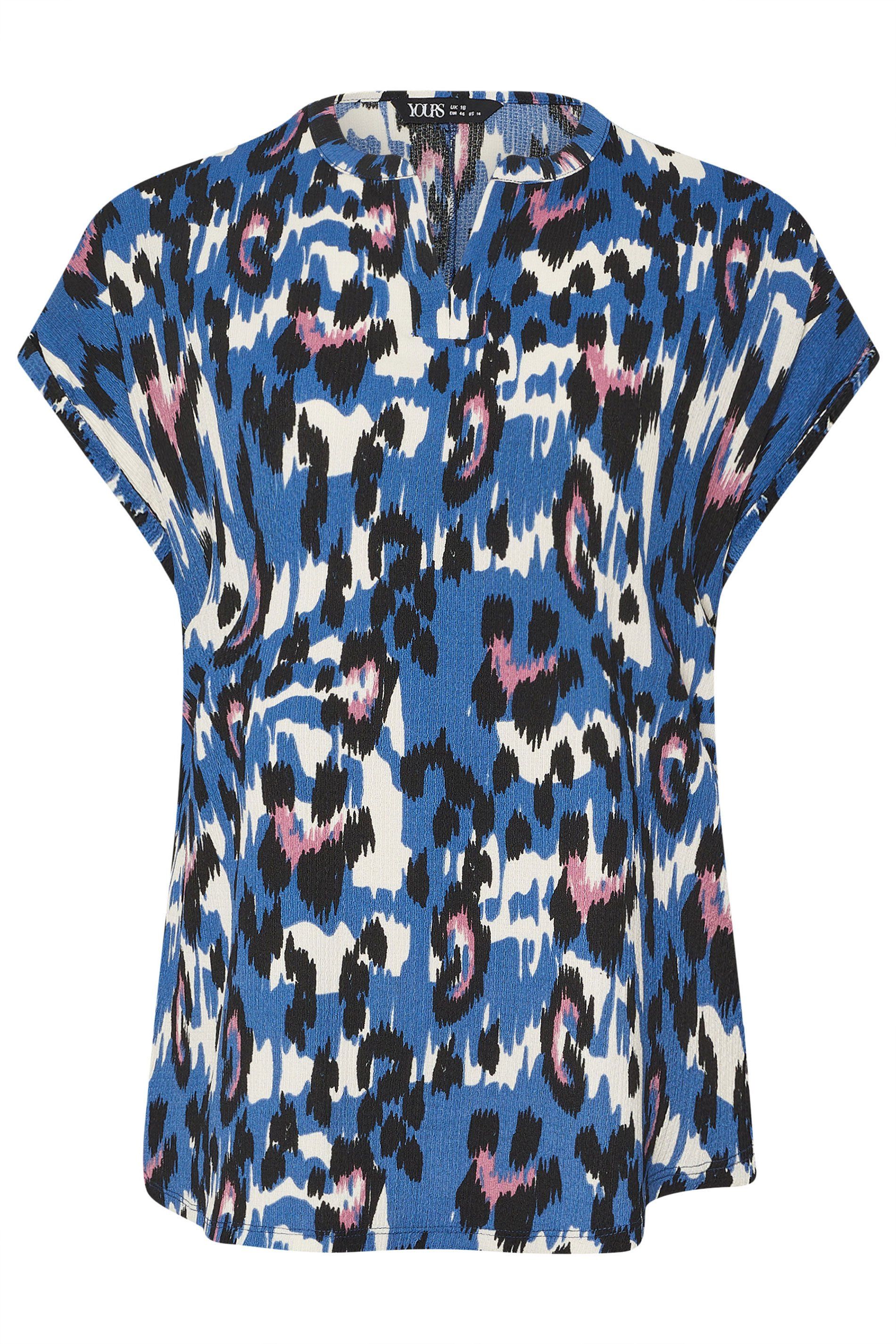 Yours Abstract Leopard Notch Neck Top