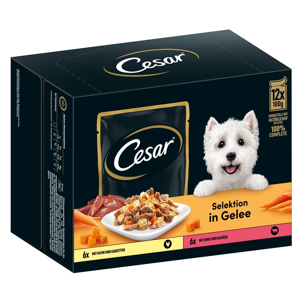 Cesar Selection Meat & Vegetables in Jelly
