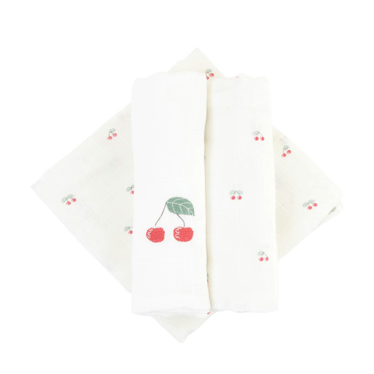 CERISE - Lot de 3 langes écru coton bio 60x60 cm