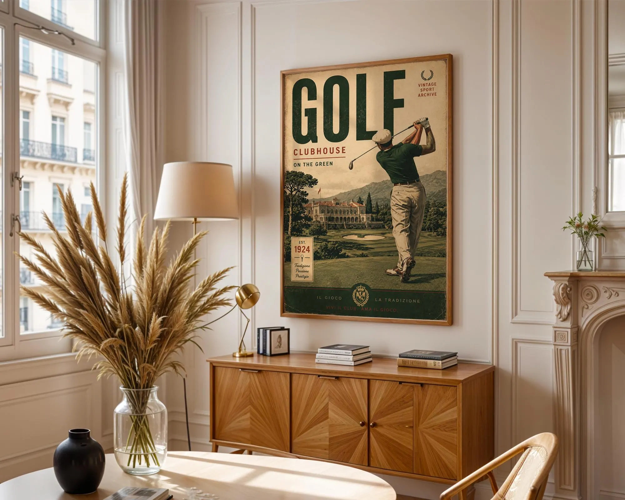 Vintage Golf Poster, Golf Clubhouse Wall Art, Golf Gift for Men, Office Decor