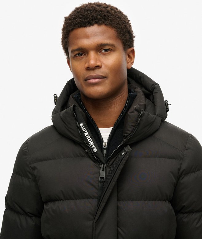 Hooded Microfibre Sport Puffer Jacket