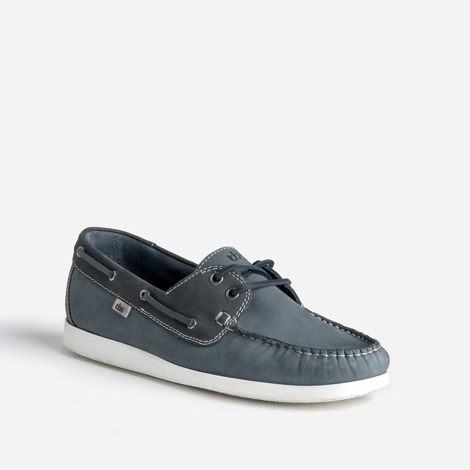 Chaussure-bateau TBS bleu denim cuir nubuck