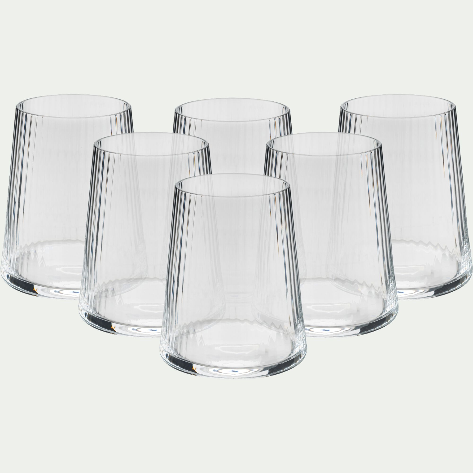 DIGO - Gobelet en verre strié 39cl - transparent