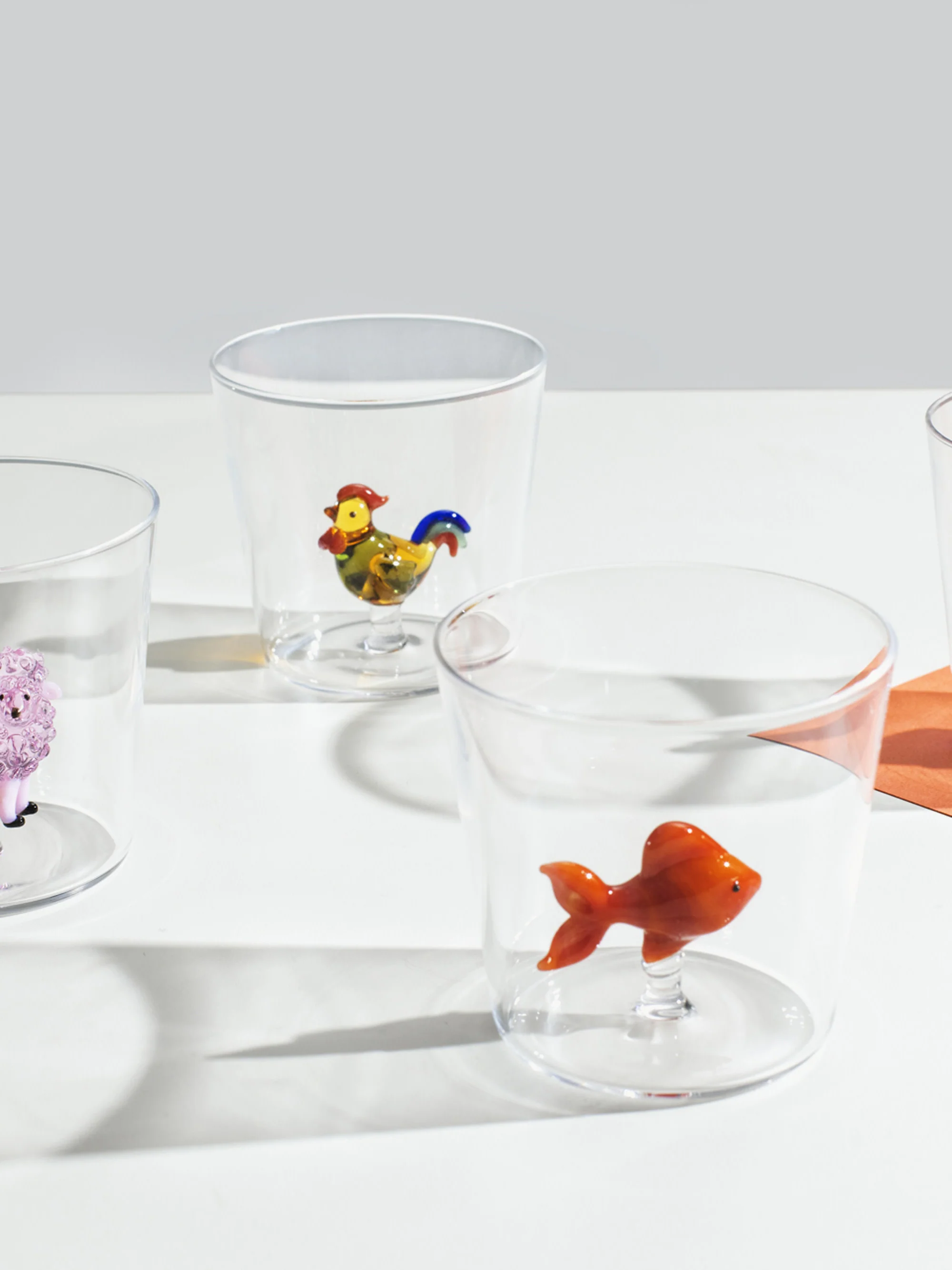 Handgefertigtes Trinkglas Red Fish